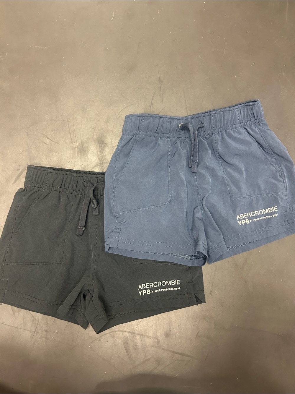 Abercrombie Kids Boys Blue and Black YPB Athletic Drawstring Shorts